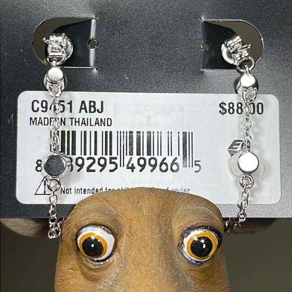 NWT COACH SIGNATURE CRYSTAL CHAIN EARRINGS - Picture 7 of 8